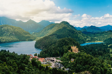 Fototapeta na wymiar Beautiful Landscape with lake and Castle
