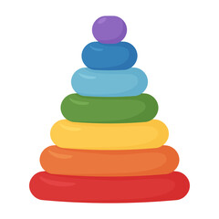 kids toy cute pyramid isolated vector illustration