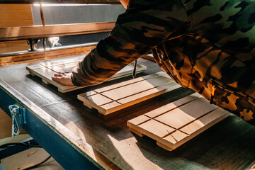 Production of furniture products at a furniture factory