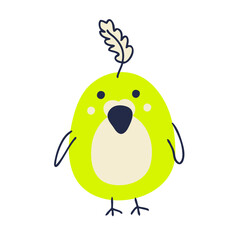 Cartoon style parrot vector illustration. Design for T-shirt, textile and prints. 
