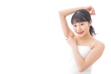 ワキを気にする若い女性