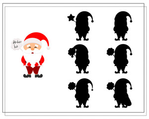 coloring book for children, Santa climbs out of the pipe. vector isolated on a white background
