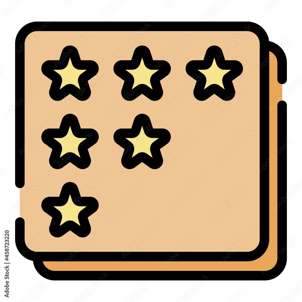 Poster star rating selection icon. outline star rating selection vector icon color flat isolated
