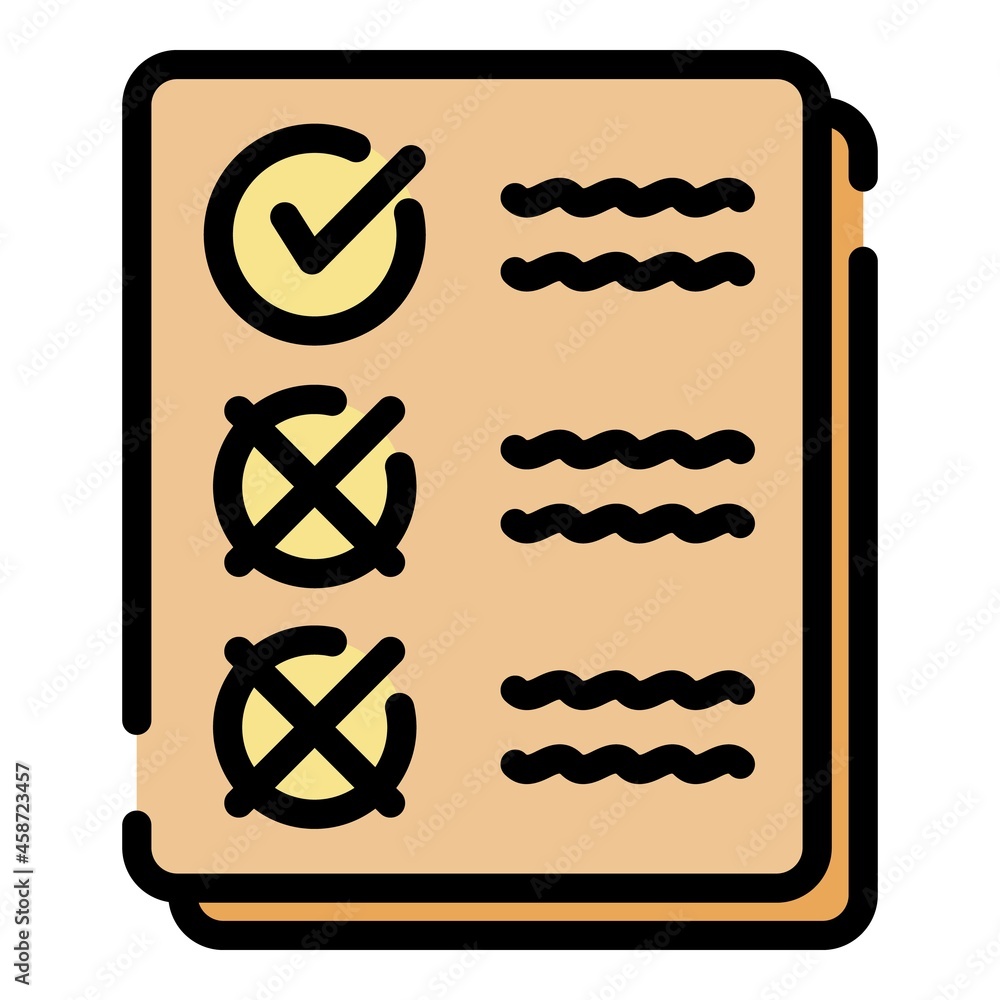 Poster shopping list icon. outline shopping list vector icon color flat isolated