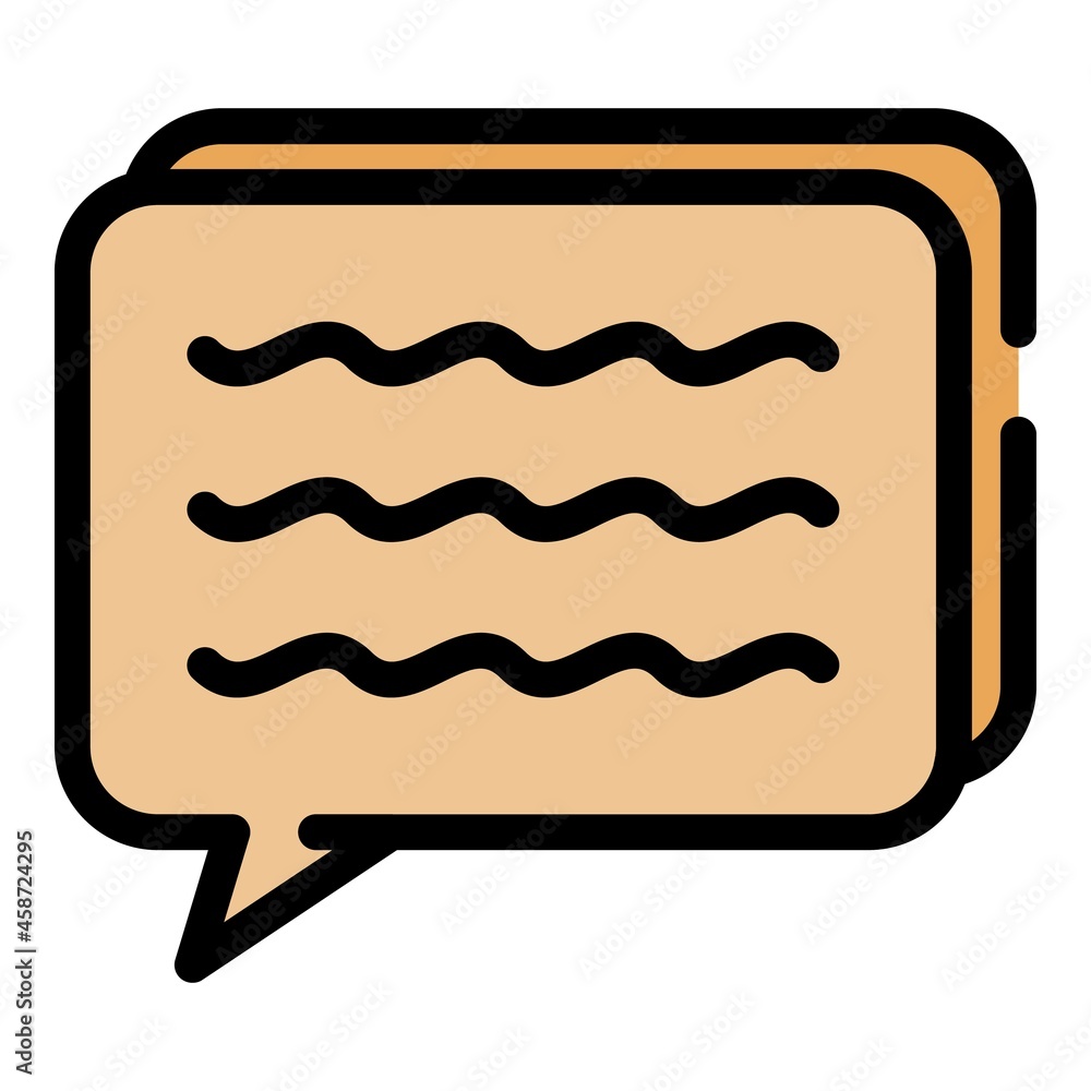 Poster chat bubble with text icon. outline chat bubble with text vector icon color flat isolated