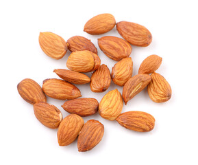 Almonds isolated on white background