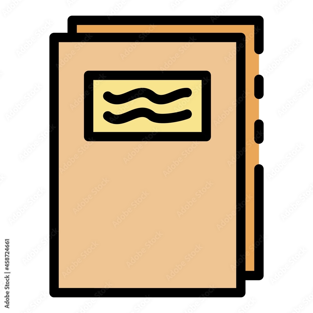 Poster notebook icon. outline notebook vector icon color flat isolated