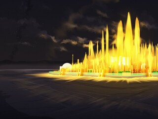 Depiction of the New Jerusalem on the earth, illustration on the Revelation of the Holy Bible, millennium and kingdom of Jesus