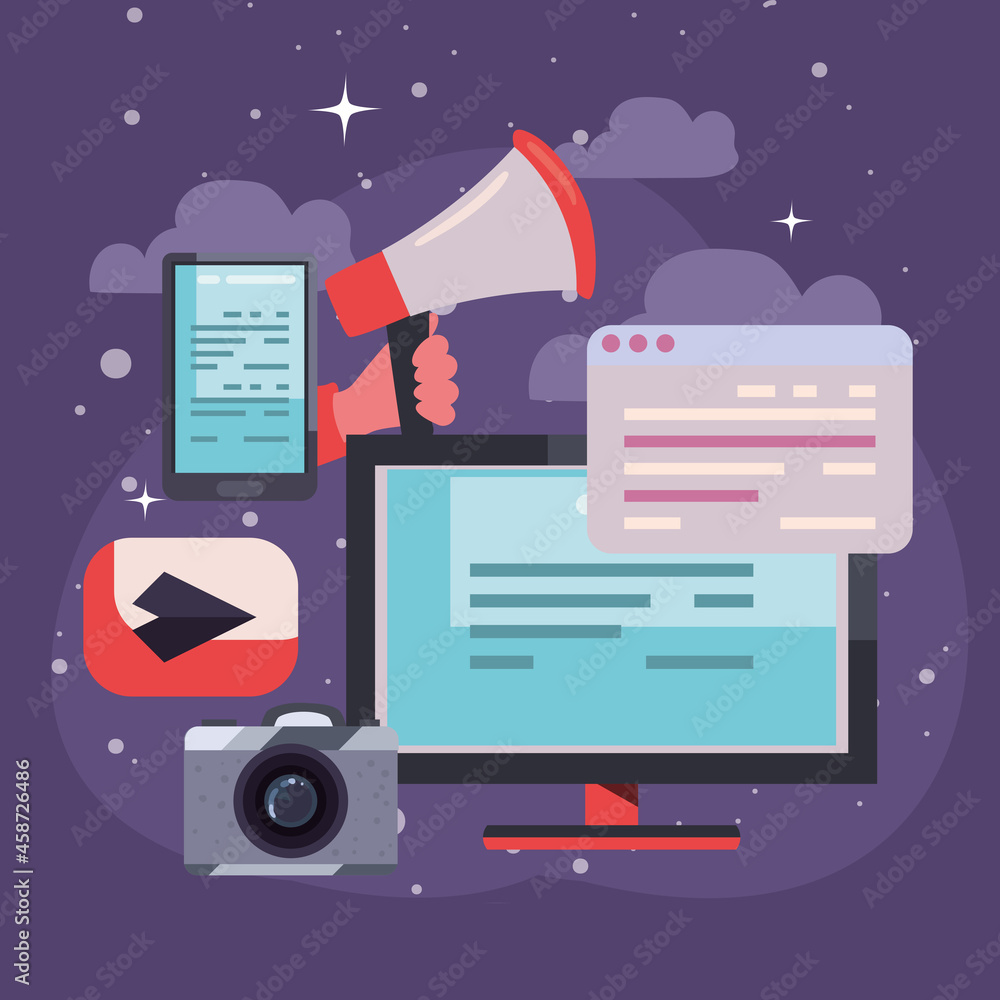 Poster computer with website
