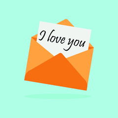'I Love You' Written Inside An Envelope Letter