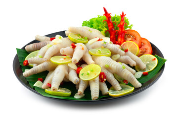 Steamed Chicken Feet Spicy, Sweet and Sour in Lime Sauce Thai Food Style