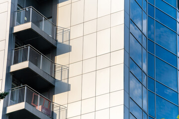 Balconies and the wall of the house