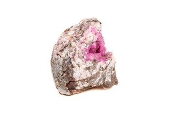 Fototapeta premium Macro mineral stone Cobalt Calcite rock on white background