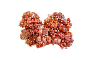 Macro mineral stone Vanadinite on a white background