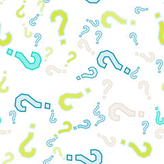 Quiz seamless pattern. Question marks, doubt, faq
