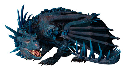 3D Rendering Fairy Tale Dragon on White