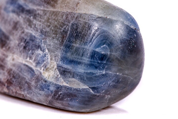 Macro mineral stone sapphire on white background