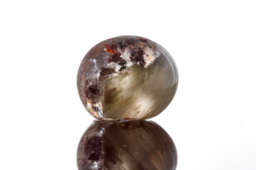 Macro mineral stone Quartz aquarium on a white background