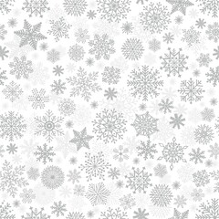 Naklejka na ściany i meble Christmas seamless pattern with cute snowflakes