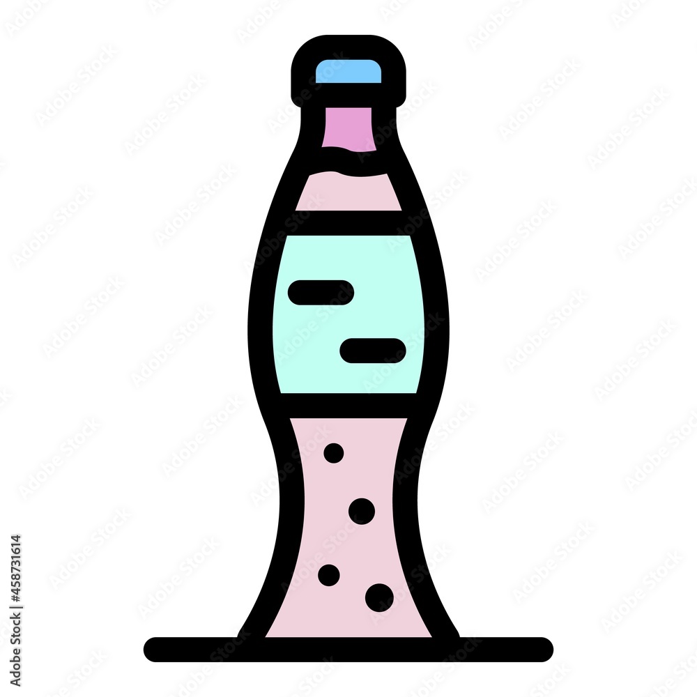 Aufkleber glass bottle of cola icon. outline class bottle of cola vector icon color flat isolated