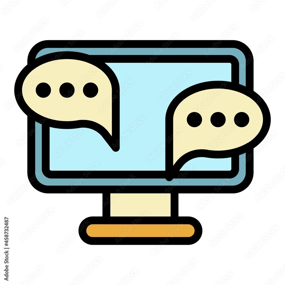 Aufkleber chat bubbles on screen icon. outline chat bubbles on screen vector icon color flat isolated