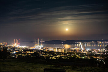 port at night