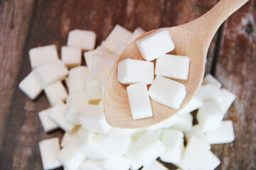 small pieces of white sugar cubes
