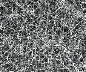 White chaotic lines background. Hand drawn lines. Tangled chaotic pattern. Vector illustration.
