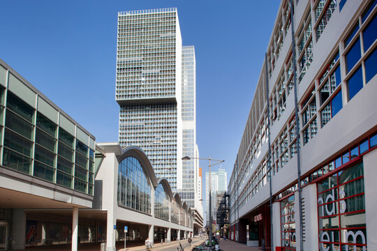 Wilhelminakade is a famous street in Rotterdam with the photo museum on the right and the cruise terminal on the left