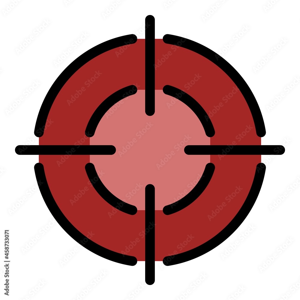 Poster target icon. outline target vector icon color flat isolated