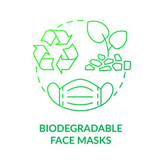 Biodegradable surgical masks concept icon. Environmentally friendly, compostable disposable medical masks abstract idea thin line illustration. Vector isolated outline color drawing