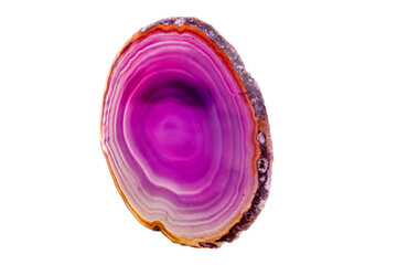 Macro mineral stone Purple Agate breed a white background