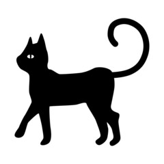 silhouette of a cat on a white background