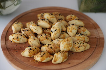 Assortment of baked sweet treats, including chocolate rum balls,