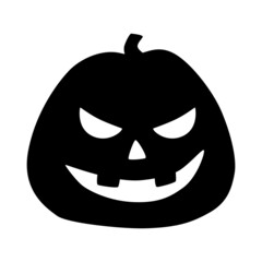 Halloween pumpkin silhouette illustration, Jack O Lantern isolated on white background.