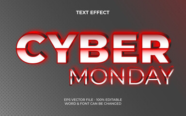 Cyber monday text effect style. Editable text effect.
