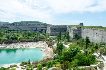 Fototapeta na wymiar Quarry with turquoise water. Crimea