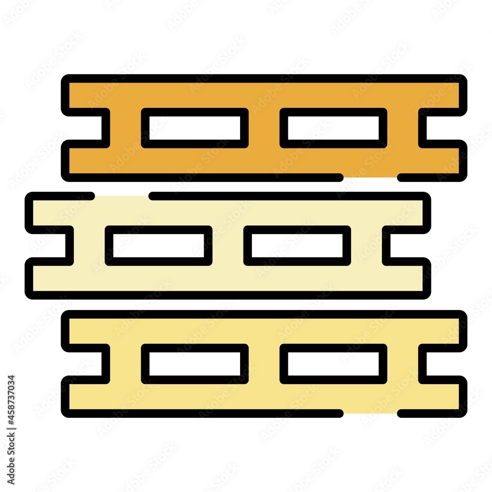Poster pallet stack icon. outline pallet stack vector icon color flat isolated