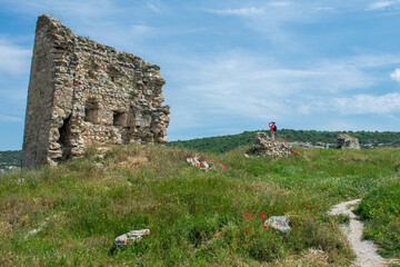 Old ruined fortress on the mountain. Crimea