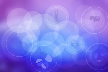 2d illustration medical health care symbols futuristic background
