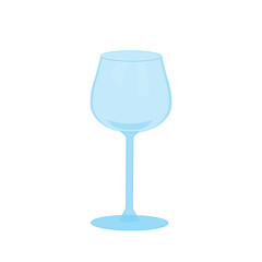 Vector cartoon empty wine glass icon isolated on white background