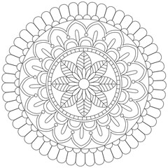 Leaf Flower Petal Coloring Mandala Art Simple Graphic Shape Vector Floral Oriental Outline Vintage Decorative Elements Pattern Illustration Islam Arabic Indian Turkish Mystic Religion Morals Lotus