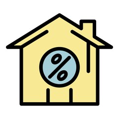Purchase leasing house icon. Outline purchase leasing house vector icon color flat isolated