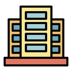 City lease building icon. Outline city lease building vector icon color flat isolated