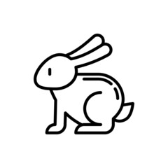 Cartoon rabbit thin line icon. Modern vector illustration for Chinese horoscope.