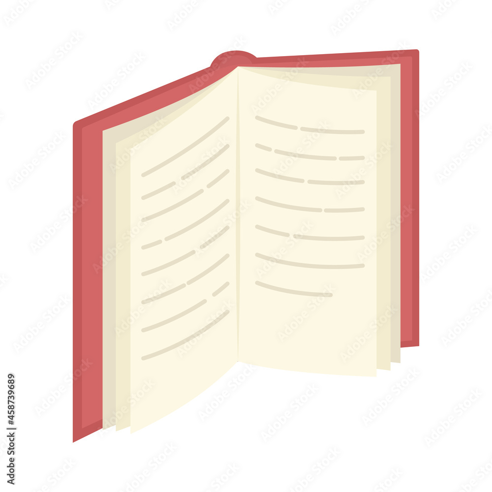 Poster opened book semi flat color vector object