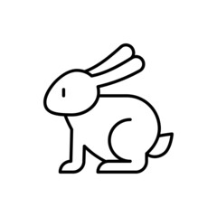 Easter bunny thin line icon. Modern vector illustration.