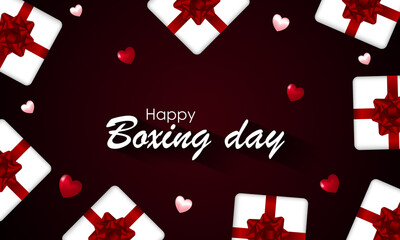 Boxing Day. Realistic boxes for gifts, vector