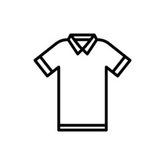 Polo t-shirt with collar thin line icon. Modern vector illustration of summer clothing.