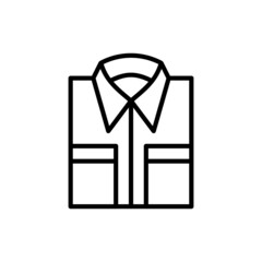 Folded shirt thin line icon. Modern vector Illustration of men's wear.